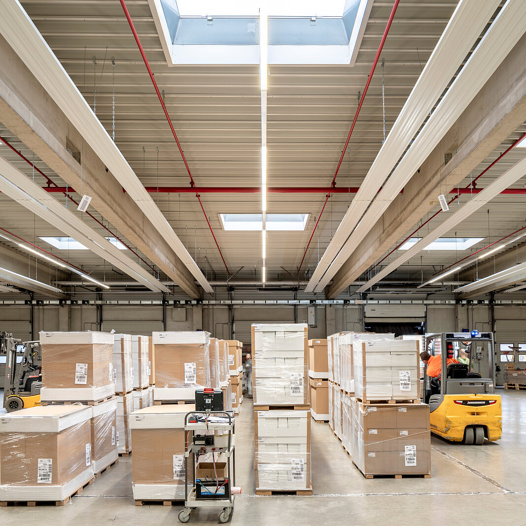 ZIP, radiant ceiling panel, reference, IKEA, Salzgitter, industrial hall, hall, warehouse, production hall