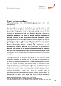 ComfoAir-180, Climos-200, Lahr, Stadtvilla, Familie Thiele, Presse-Info