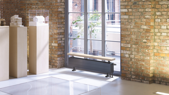 Rendering Radiavector Bench Decorative radiator Side view
