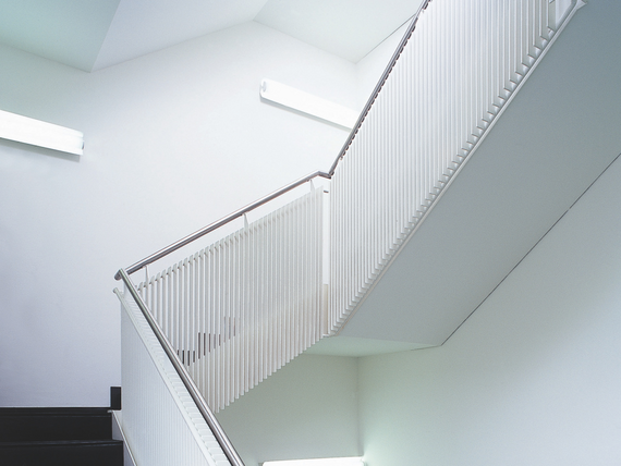 staircase, corridor, banister, stair railing, Gränichen, Stair railing, bevelled, single layer, angled, bevelled, single layer, angled, bevelled, single layer, angled