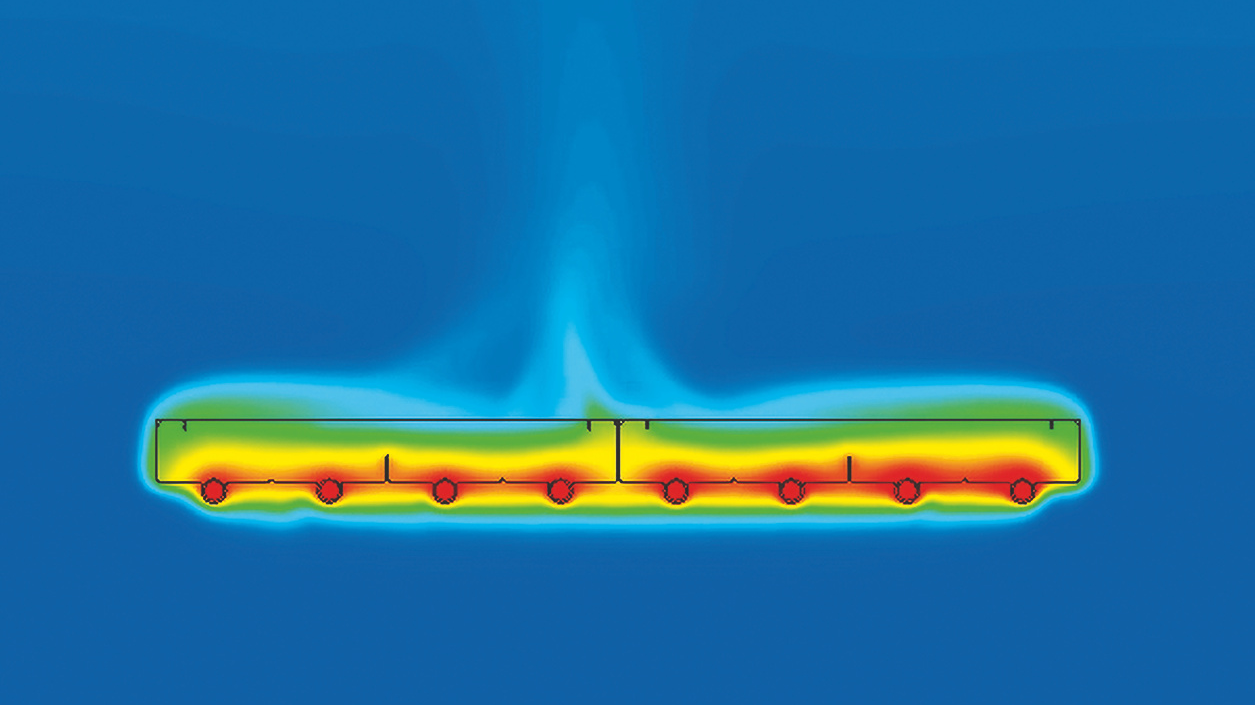 Illustration Zehnder ZFP Heating and cooling ceiling system Side view