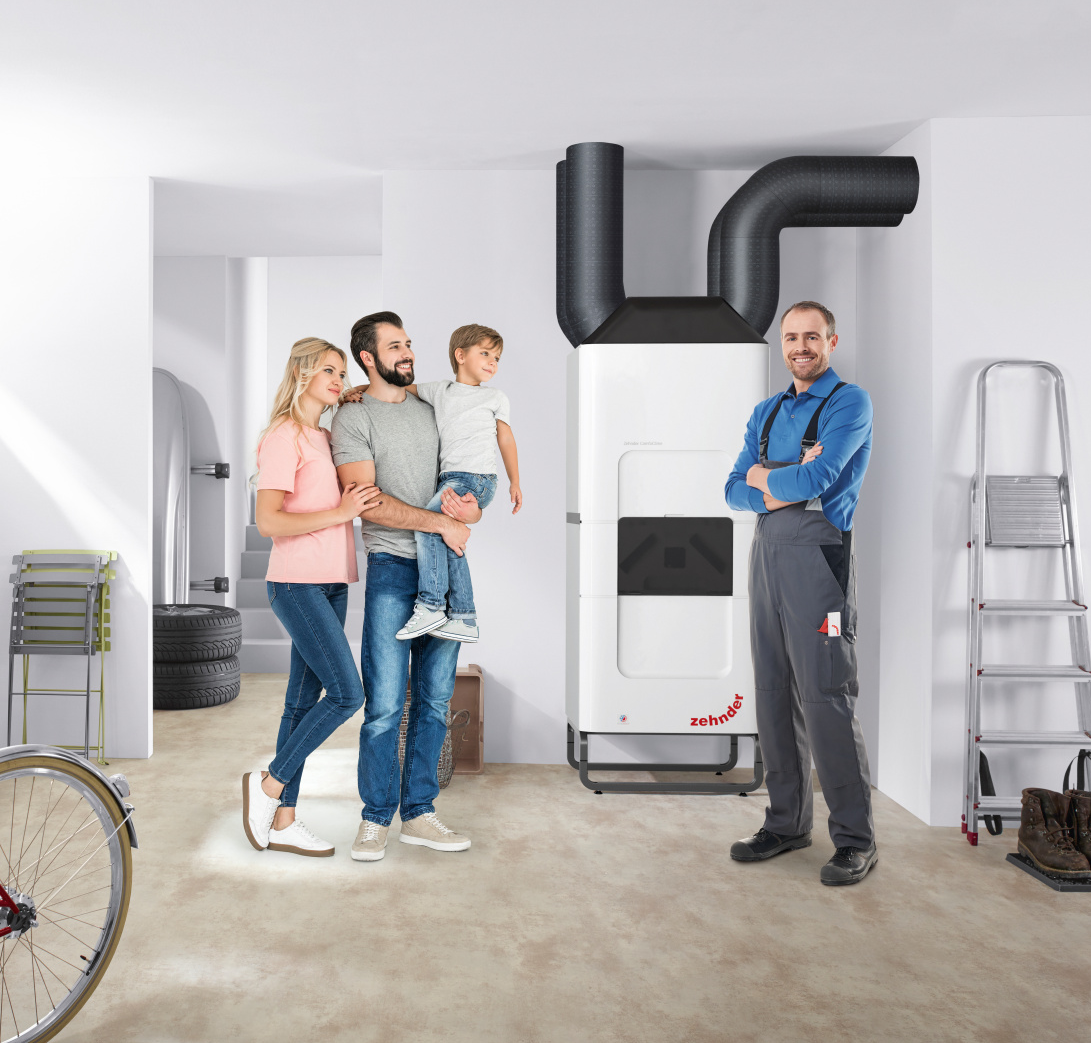 Zehnder_CSY_Milieubild-ComfoClime_36_People Rendering Zehnder ComfoClime Q Comfortable indoor ventilation Top view