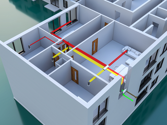 Rendering Zehnder ComfoAir Fit 100 Comfortable indoor ventilation 
