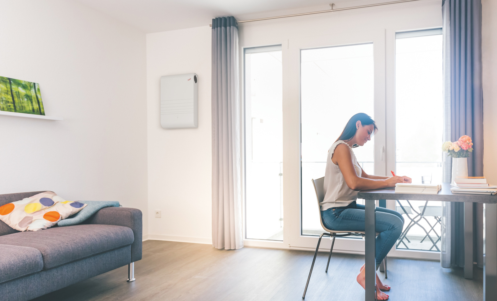 Rendering Zehnder ComfoAir 70 Comfortable indoor ventilation Side view