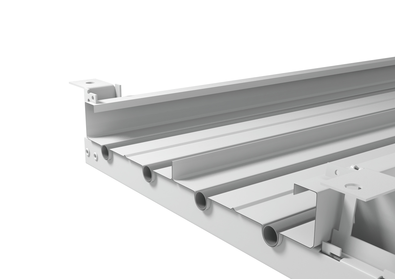 Rendering Zehnder ZIP Heating and cooling ceiling system Rear view