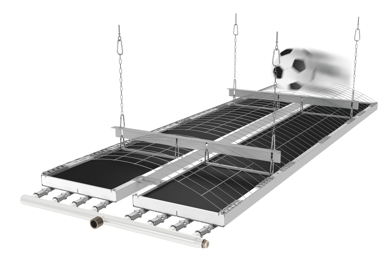 Rendering Zehnder ZIP Heating and cooling ceiling system Rear view
